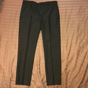Topman wool blend green flat front trousers 32/30